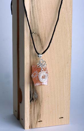 Himalayan Crystal Energy Pendant Wrapped in Polished Silver